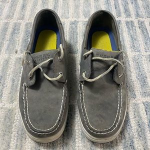 Sperry Men’s Topsider Cup Grey Leather Boat Shoes Size 11M